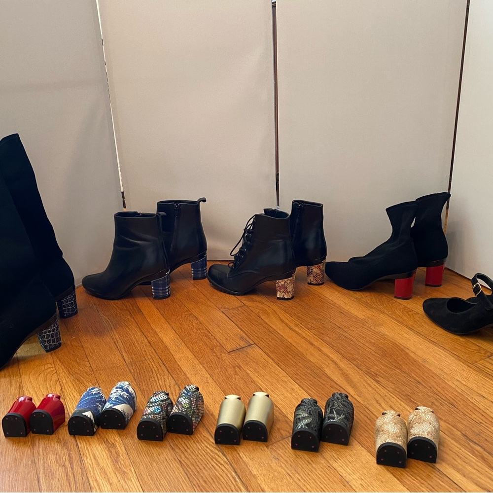 Tanya Heath Paris:4 shoes/boots with 9 interchangeable heels